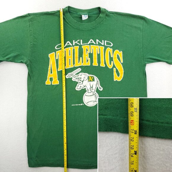 Oakland Athletics Vintage T-Shirt 1988 MLB Artex 80s A's Single Stitch USA Large - Picture 9 of 13